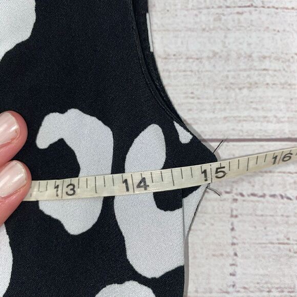 Valerie bertinelli fit & flare drape neck dress B&W woman sz 4 - Picture 8 of 10